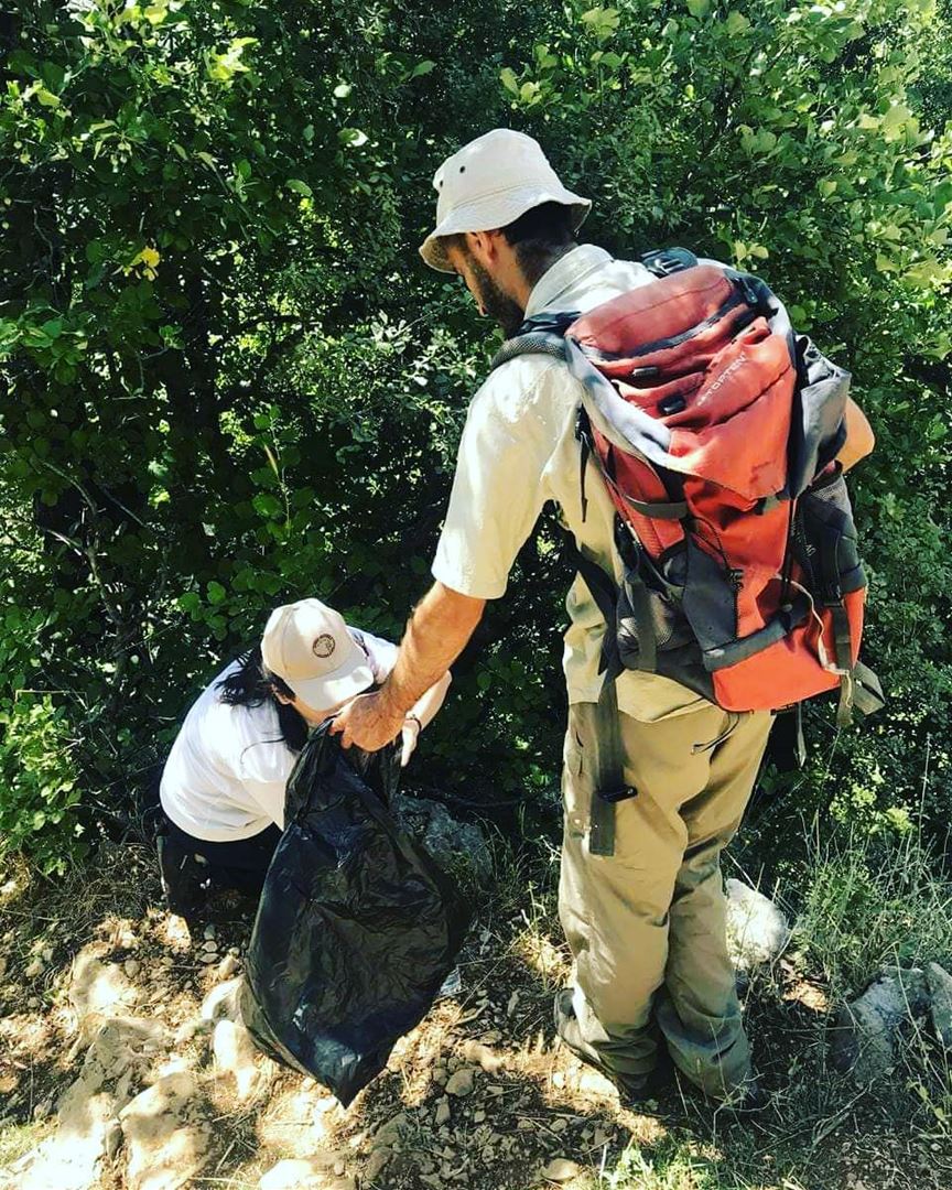 Keep nature clean!Our guides are in action: cleaning the hiking trails... (Jabal Moussa Biosphere Reserve)