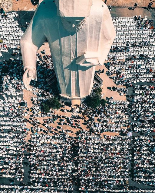 23 meters, the world's highest Saint Charbel statue!By @nogarlicnoonions ... (Faraya, Mont-Liban, Lebanon)