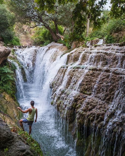 A beautiful intervention with nature, where one waterfall was channeled to... (`Arqa, Liban-Nord, Lebanon)