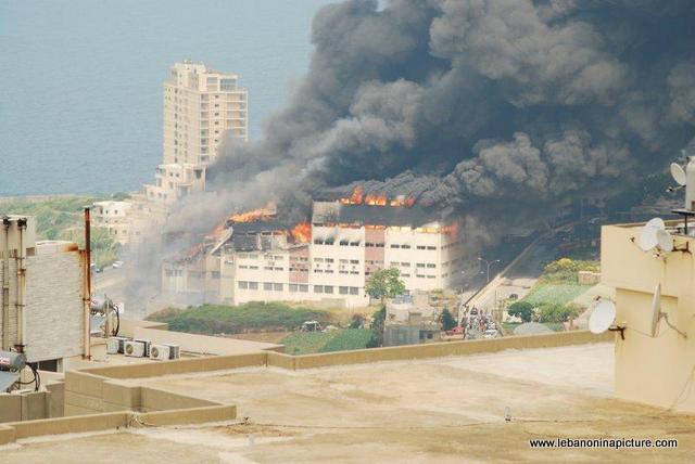 A fire in the carpet factory in Safra