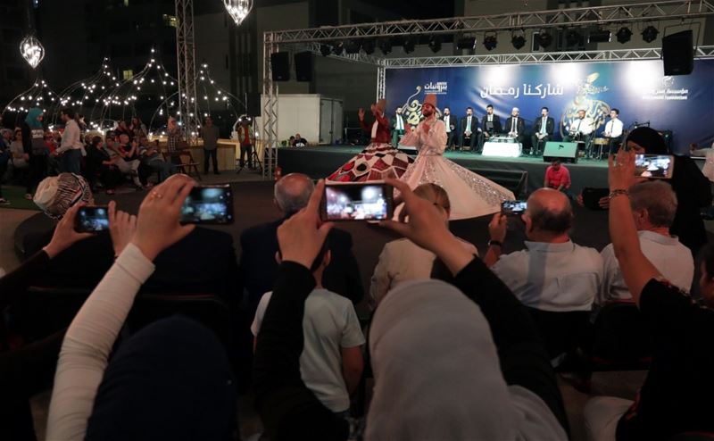 A Lebanese whirling dervishes performing in Ramadan celebration in Beirut’s Verdun street, in Lebanon. (Anwar Amro / AFP)