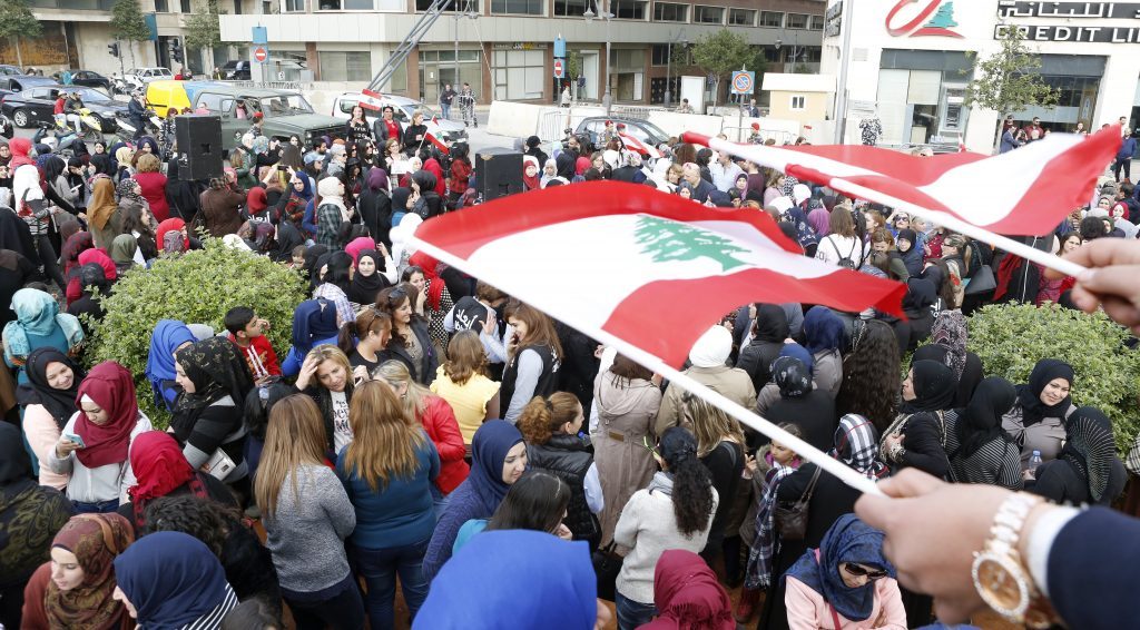 A sit-in in front the government palace demanding to grant women the right to give the nationality to their children. (NABIL MOUNZER / EPA) via pow.photos