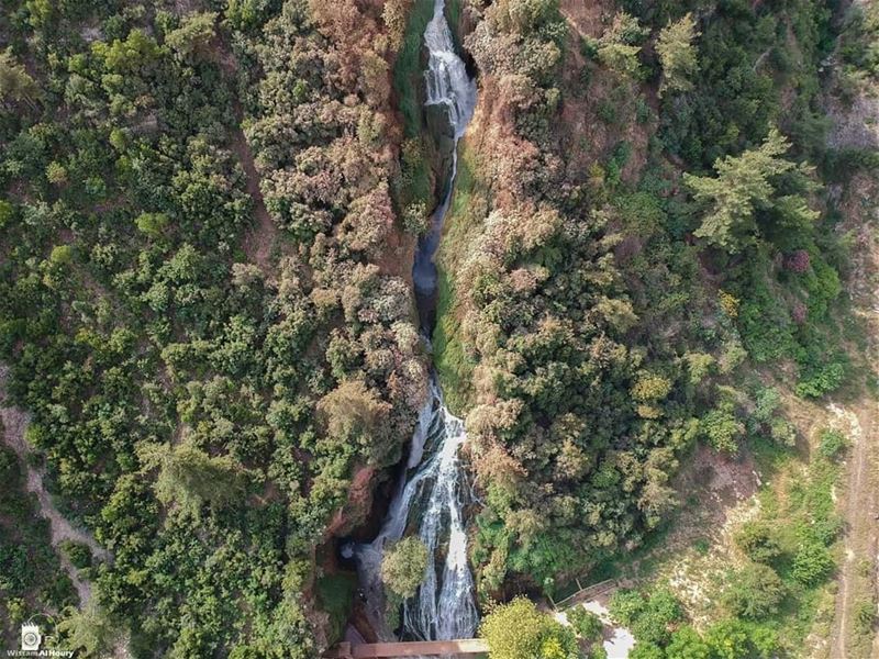  aerialphotography aerial photoghraphy photo takenbywissamalhoury... (Ouyoun El Samak Waterfalls)