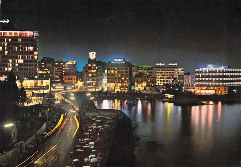 Ain El Mreysseh at night  1960s