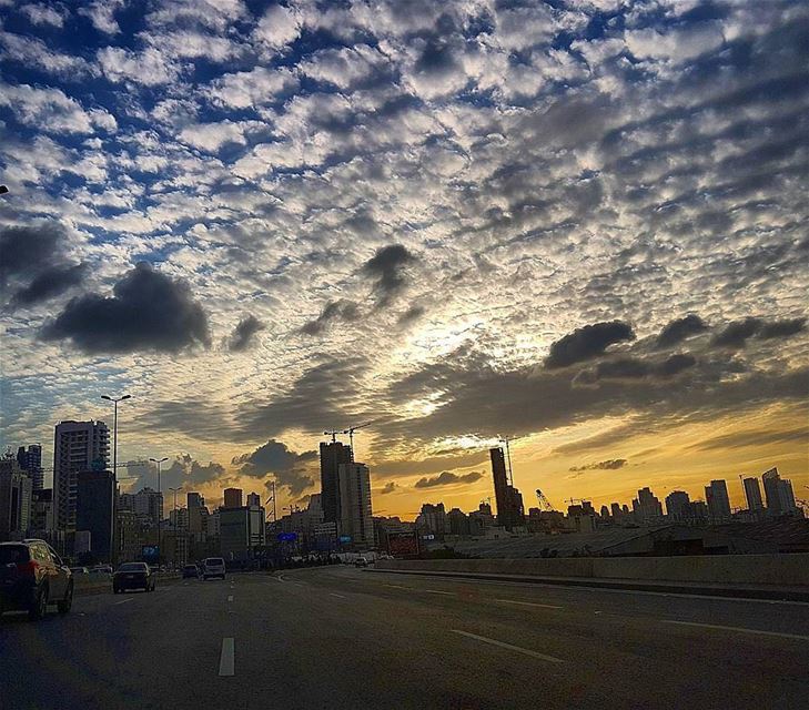 An amazing sunset from Beirutبيروت - الطريق العام Photo taken by @el_daye (Beirut, Lebanon)