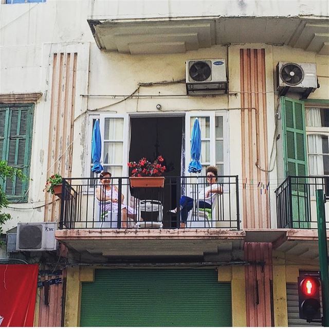 b o n j o u r ☕️  morning  picoftheday  photooftheday  balcony  coffee ... (Mar Mikhael, Beirut)