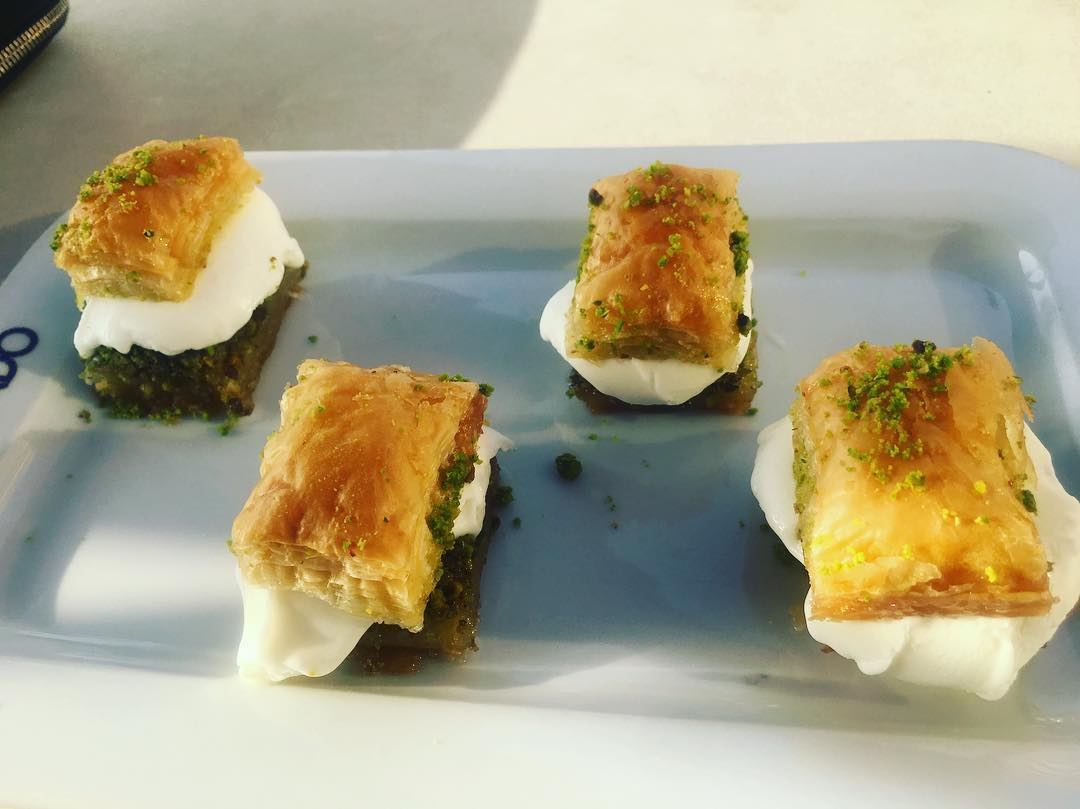 Baklava with Ice cream.  sweets  ramadan  lebanon  turkey  بيروت_ست_الدنيا