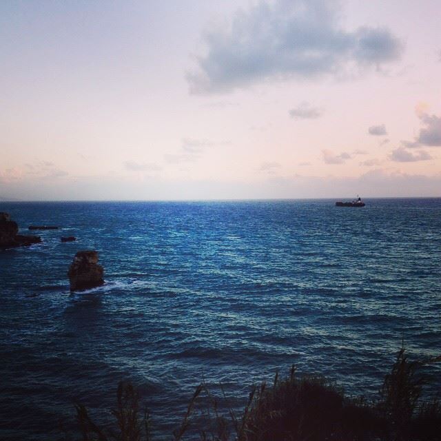  beautiful  sunset  amchit  lebanon  sea  ship ... (Camping Amchit)