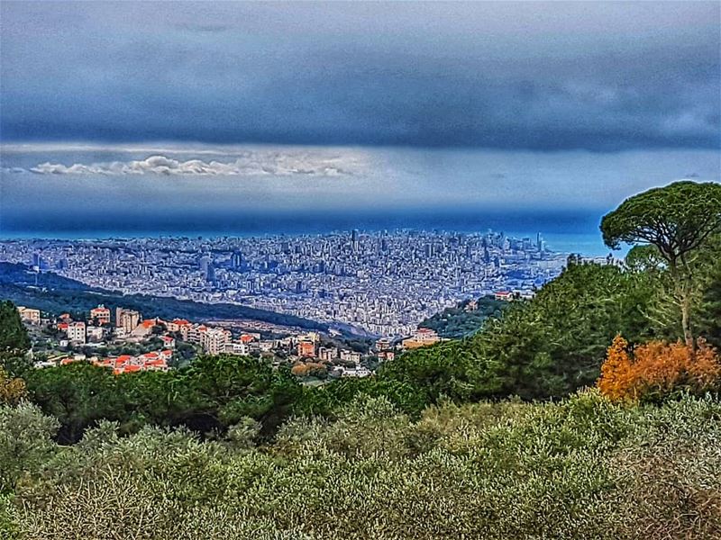 Beirut city on a cold and dull winter's day  beirut  beirutcity  winter ... (Mar Chayia)