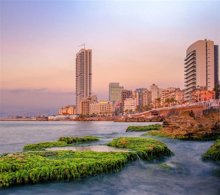 Beirut sea longexposure photography sunset nature landscape beautiful... (Beirut, Lebanon)