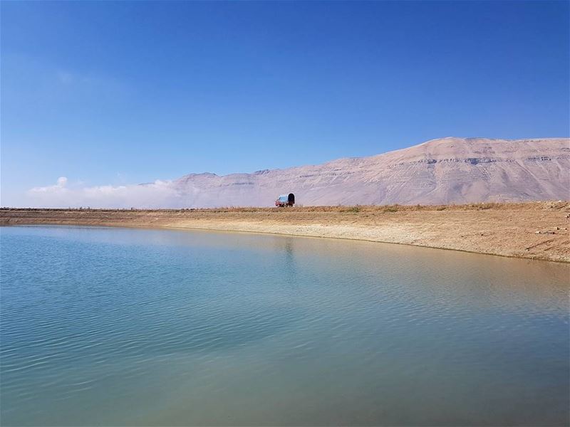 Between the lake and the peak  lake  mountains  mountainsoflebanon ... (The Cedars of Lebanon)