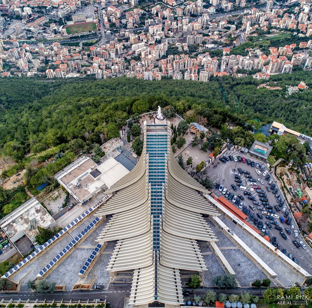 Blessed country💙...  lebanon  jounieh  dji  drones  quadcopter ... (Our Lady of Lebanon)