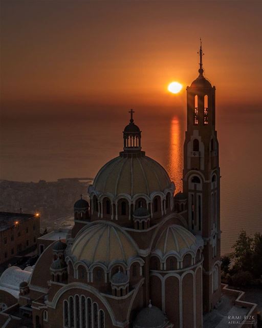 Blessed light ⛪🌅...  lebanon  jounieh  dji  drones  quadcopter ... (Harîssa, Mont-Liban, Lebanon)