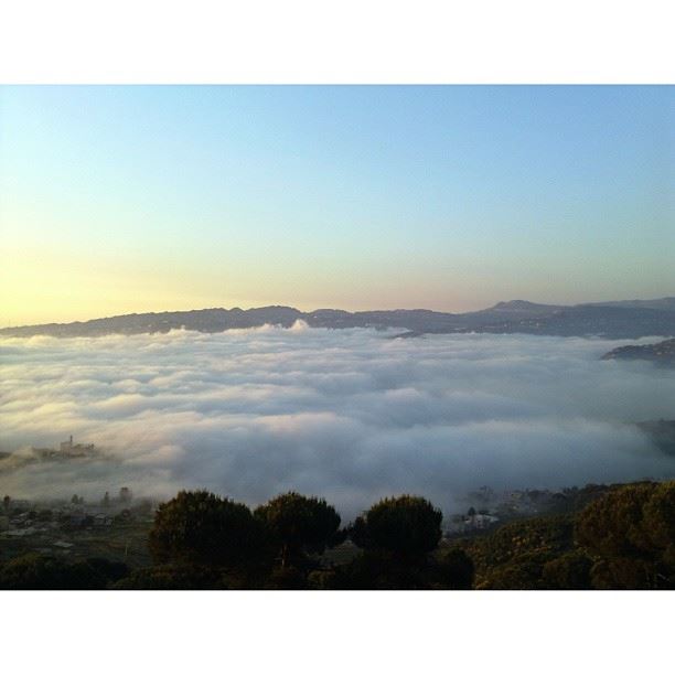 Chouaya  sunset and  fog as seen from Dhour Choueir  insta_lebanon ...