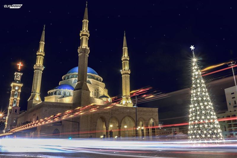 Christmas Time 🎄 ___________________________ Beirut  Lebanon  night  sky...