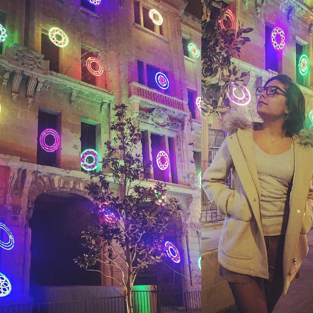 City lights Beirut at night 🌉🎀✨ christmas  christmasdecorations ... (Beirut Souks)