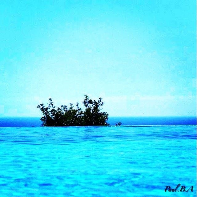  deep blue sea sky pool water nature green tree view Lebanon...