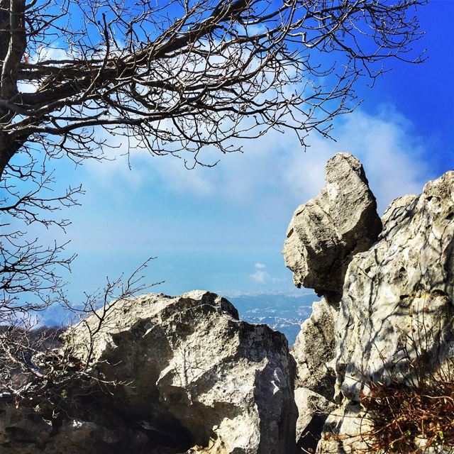 Discovering the sea behind the rocks ❤️  jabalmoussa  love  lebanon ... (Jabal Moussa)