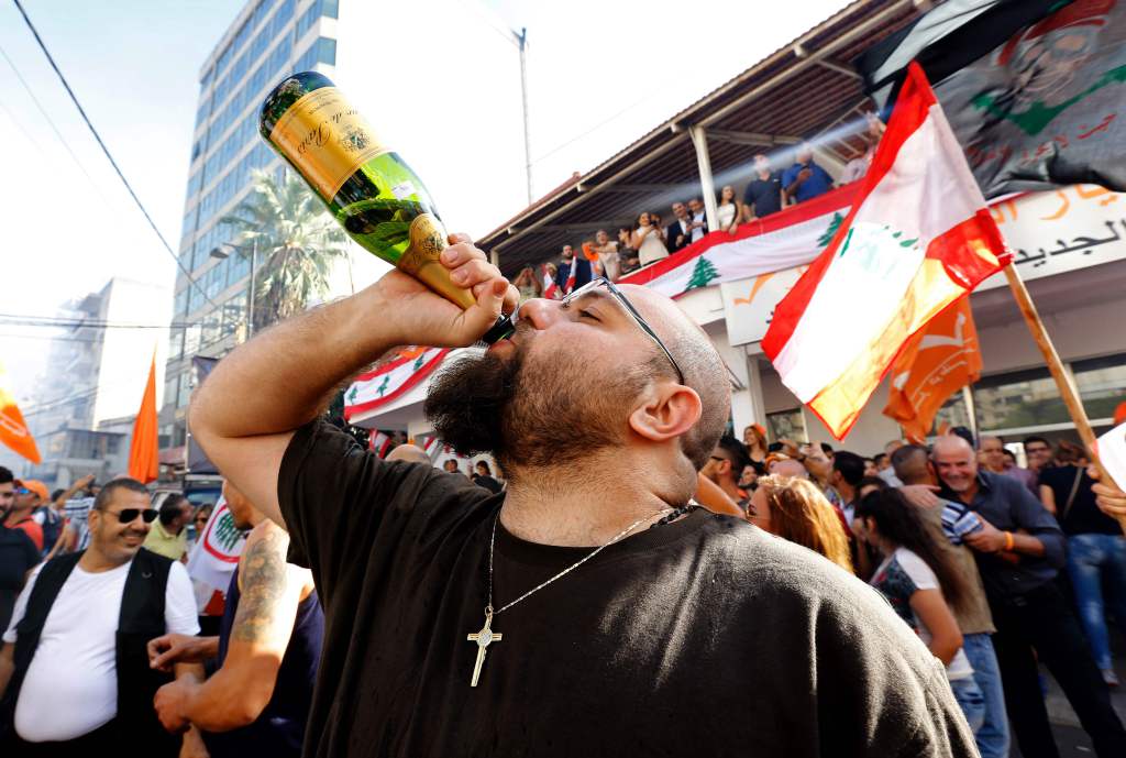 Drinking Champagne Celebrating the President Election