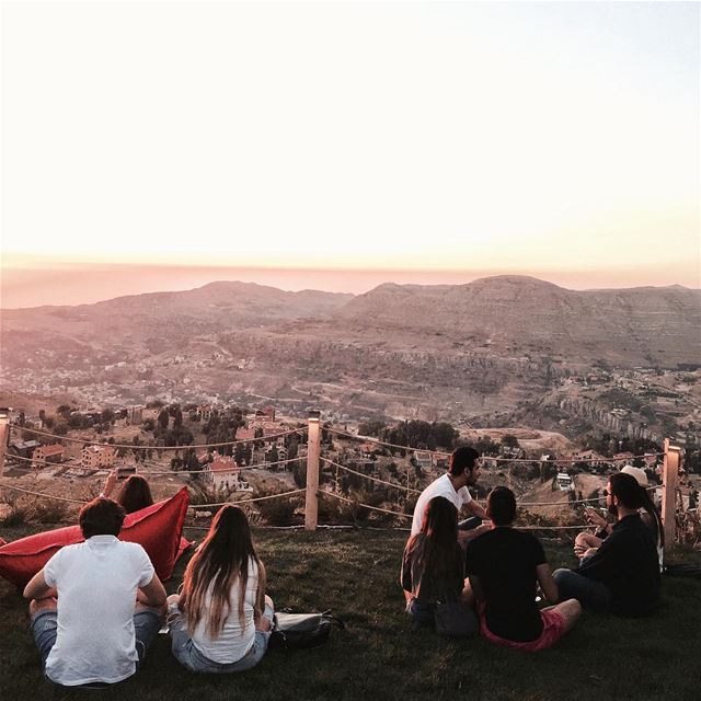 Drinks🥂, friends👬👭👫 and gorgeous sunset 🌅 Beirut nature shotoniphone... (ODIN Mzaar Kfardebian)