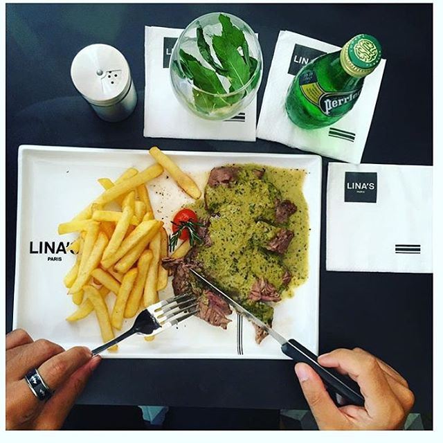 Enjoy your lunch and my recommendation for today is @linasleb a steak with French fries  (Lina's)