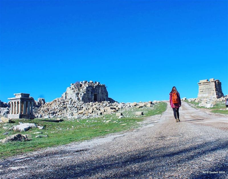  faqra  northlebanon  temple  road  sky  hiking   nature  winter  lebanon ... (Faqra Villlage)