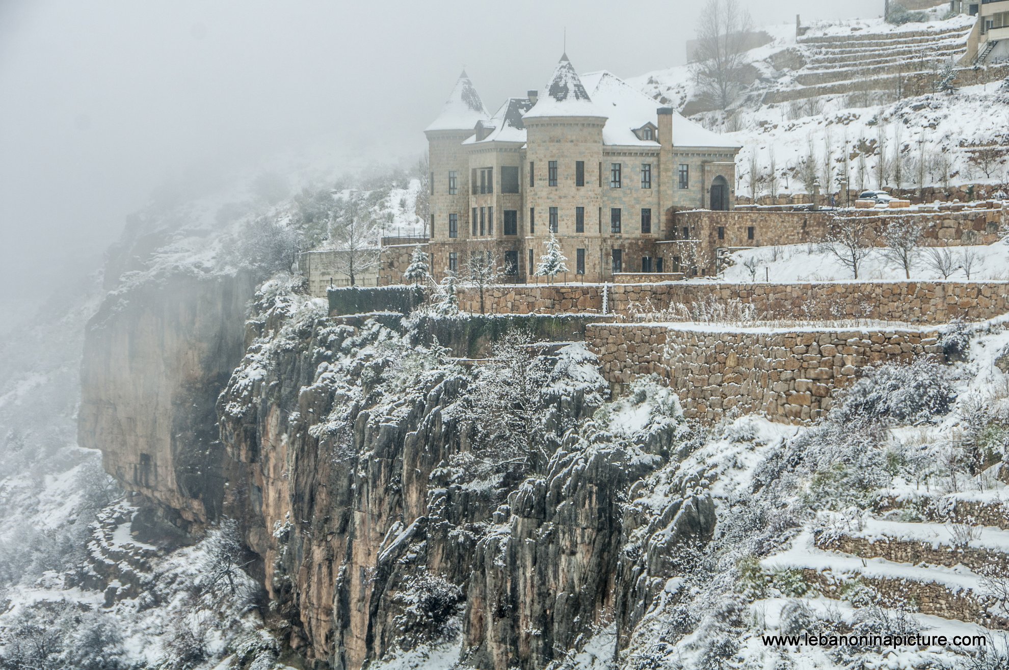 Faraya Castle Covered by Snow (Faraya, Lebanon)