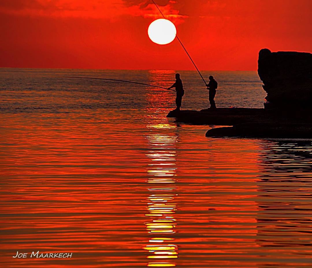 Fisherman, byblos bay.  lebanon   jbeil  byblos  fisherman  sunset  shadow...