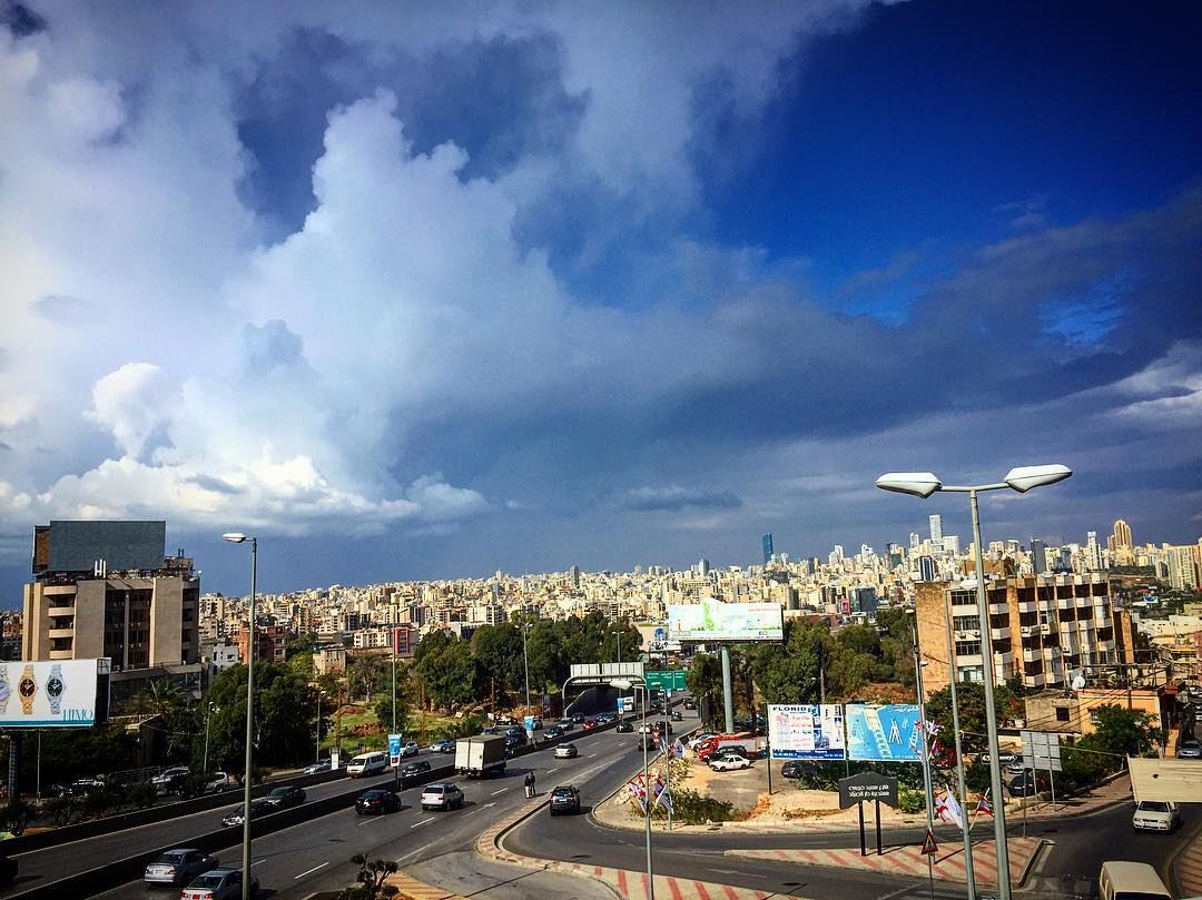 Good Morning from  beirut 💙(View from Hazmieh) sunday  morning  sky ... (Beirut, Lebanon)