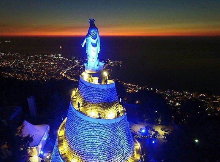 Good night dear followers with this  amazing photo from  harissa  lebanon... (Harîssa, Mont-Liban, Lebanon)