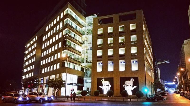 Green  night  landscapes  architecture  citylife  streetlife  nightlife ... (Beirut, Lebanon)