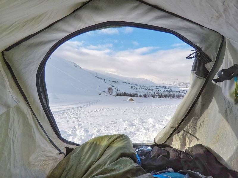 Happiness is a warm camp fire and a cold weather❄️💙.... (Cedars of God)