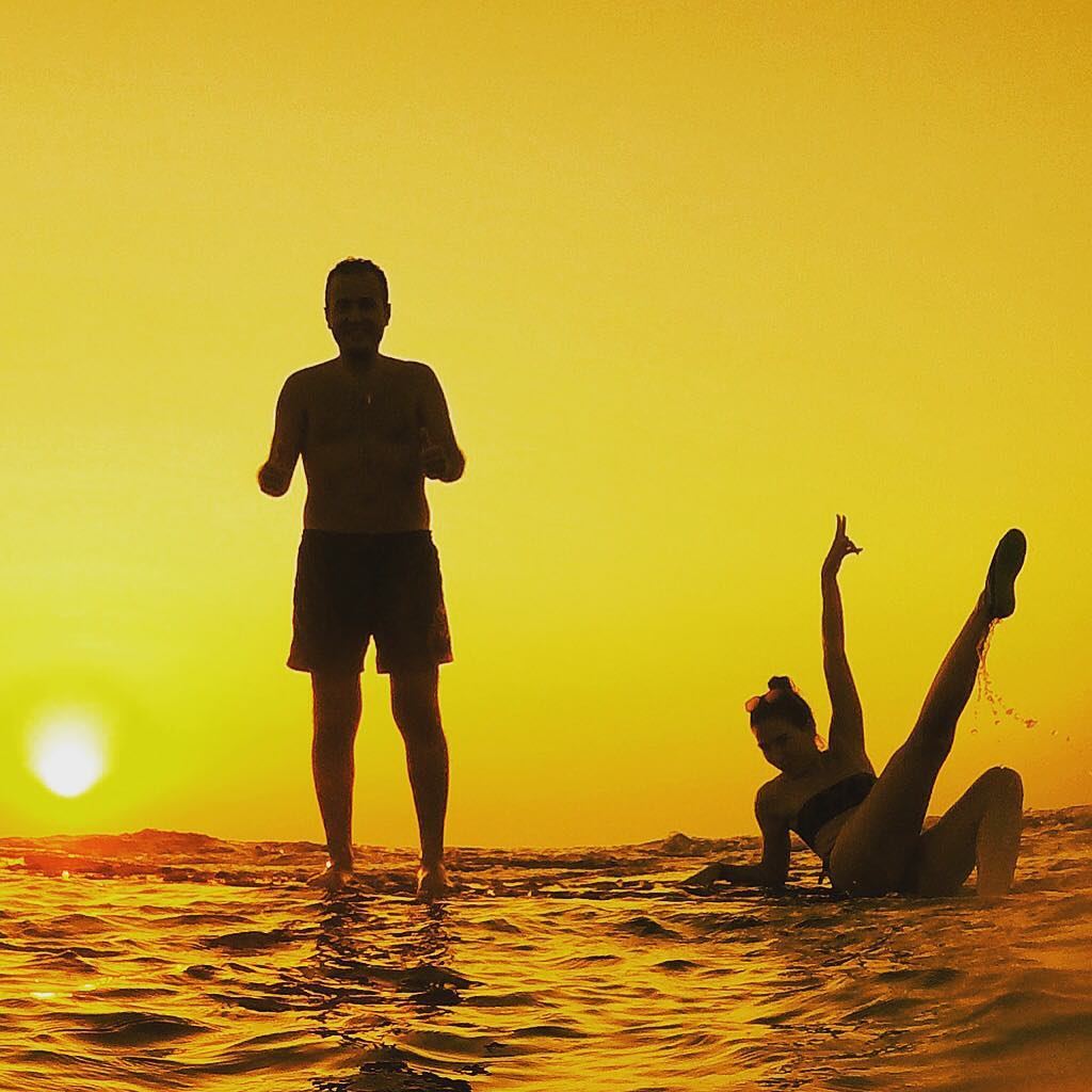 Happiness ☀️✌️•••••••••••••••••• sunset  sun  beach  Lebanon ... (Le Colonel Batroun)