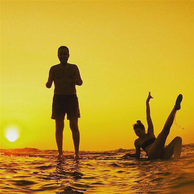 Happiness ☀️✌️•••••••••••••••••• sunset  sun  beach  Lebanon ... (Le Colonel Batroun)
