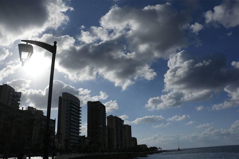 I like this city when heavy rain comes and clouds stay in the sky with a... (Beirut, Lebanon)