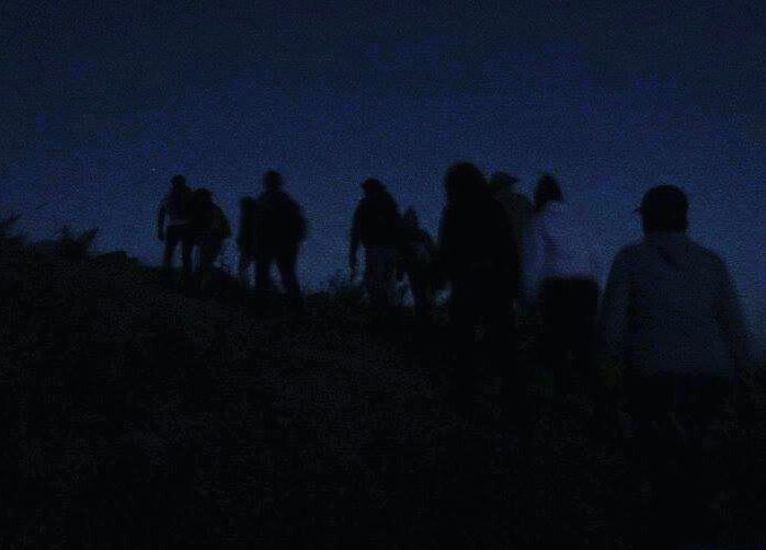 Just before  sunrise 🌄 people  hiking  mountains  trail ... (Kfardebian,Mount Lebanon,Lebanon)