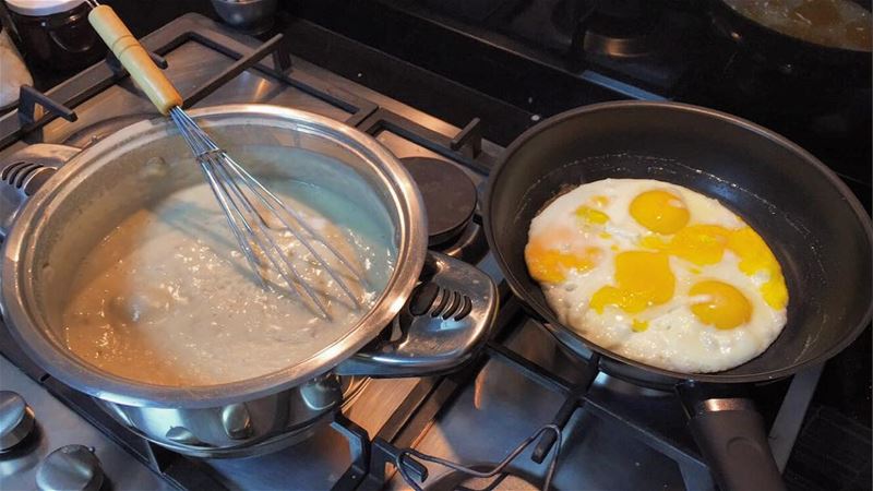 Kshk and Eggs for a good start  sunday 😙  yummylebanon ... (Joünié)