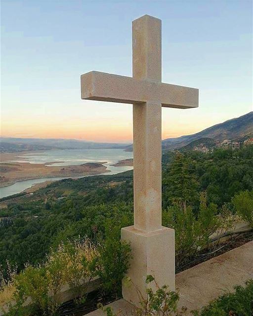 L❤ve is my Religion westbekaa  cross  love  religion  hometown  sunset ... (Saghbîne, Béqaa, Lebanon)
