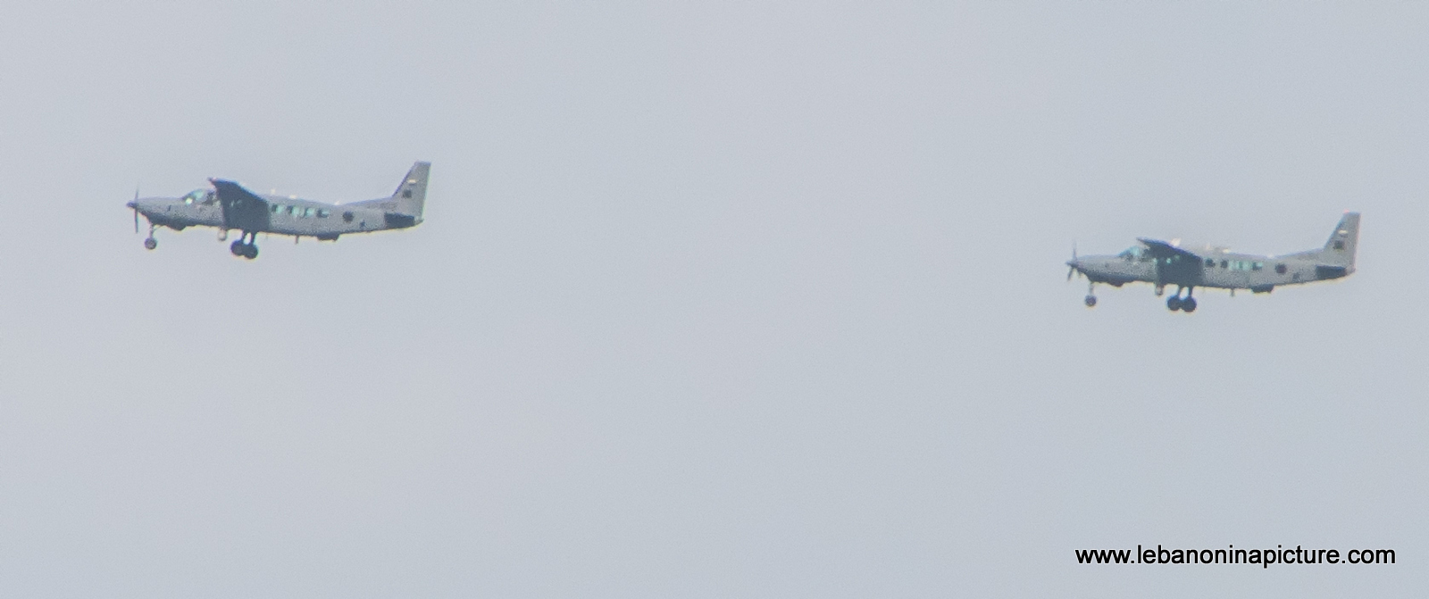 Leb Army Airplanes Flying over Mount Lebanon in Preparation for the Independence Day