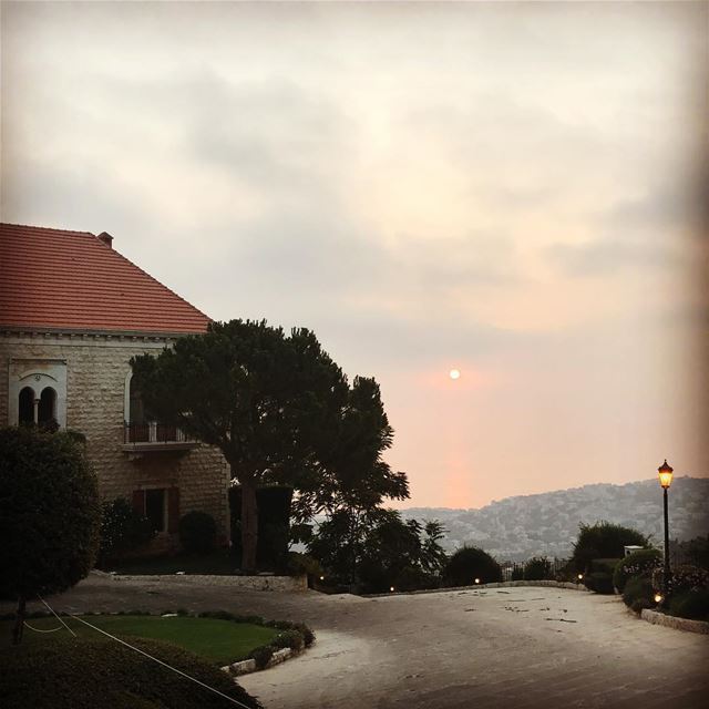  lebanon lebanonhouses sunset sea mediterraneansea pine trees sky clouds... (Dlebta, Mont-Liban, Lebanon)