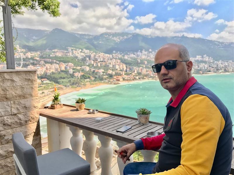 Lebanon 🇱🇧. morning view mountain beach coffee cigar lebanon zahleh... (Monte Cassino)