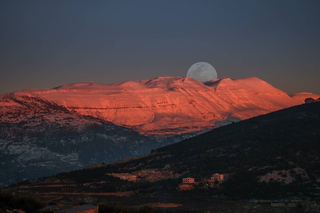  Lebanon  Winter  Season  Snow  Mountains  Moon  Sky  White  Colors ...