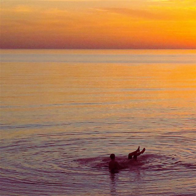 Live Love Summer 💛  Mediterranean  Sea  Sunset  People  Sky   Lebanon ... (El-Mina, Tripoli)