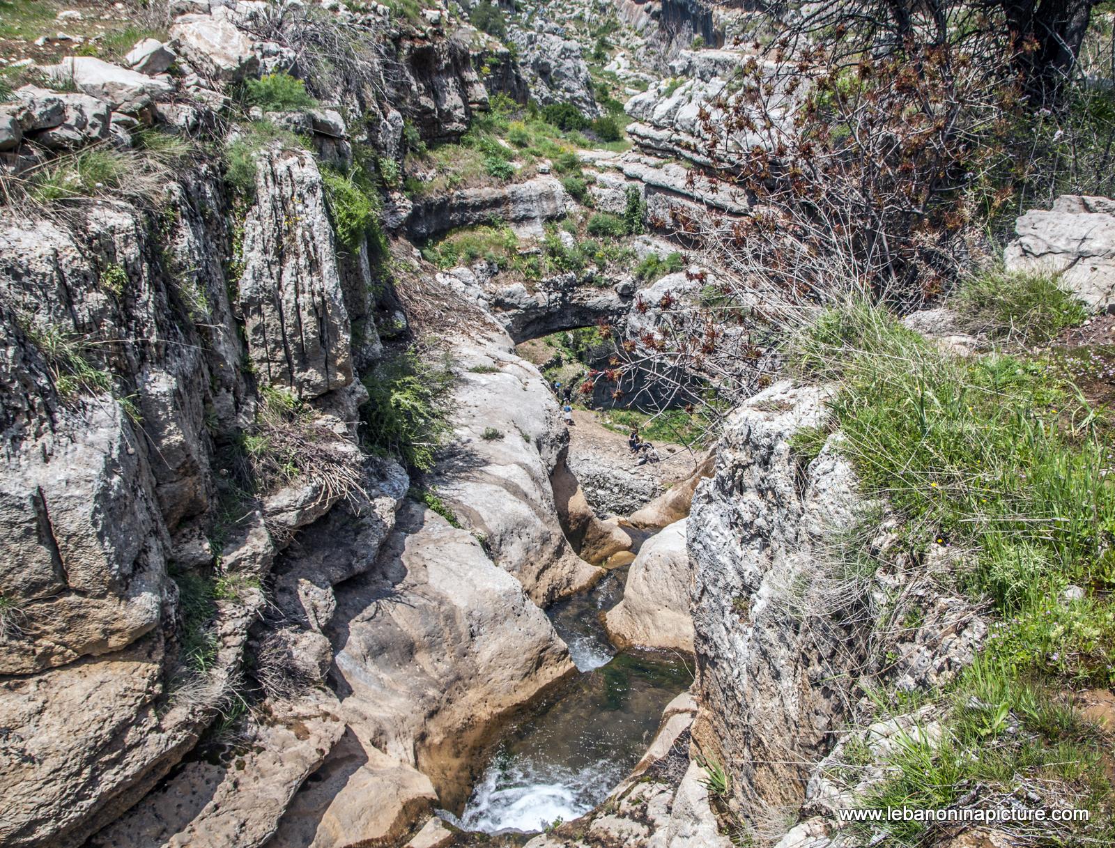 Looking Through - The 3 Bridges Waterfall and Sink Hole Called Belou3 Bal3a (Chatine, Lebanon)