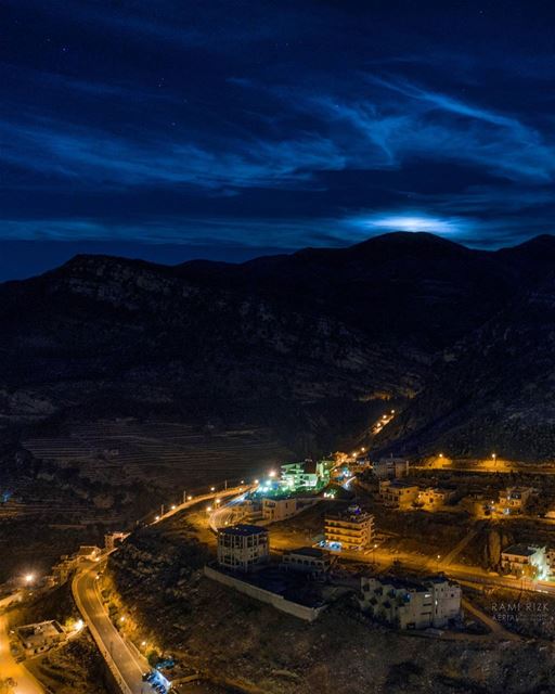 Moonrise From Jezzine 🌚💙...  jezzine  lebanon  dji  drones ... (Jezzine District)