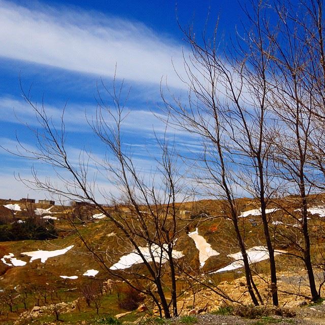 mountain snow bluesky treesclouds spring whatsuplebanon loves_lebanon natureoflebanon nature beautifulnature (Tarchich)