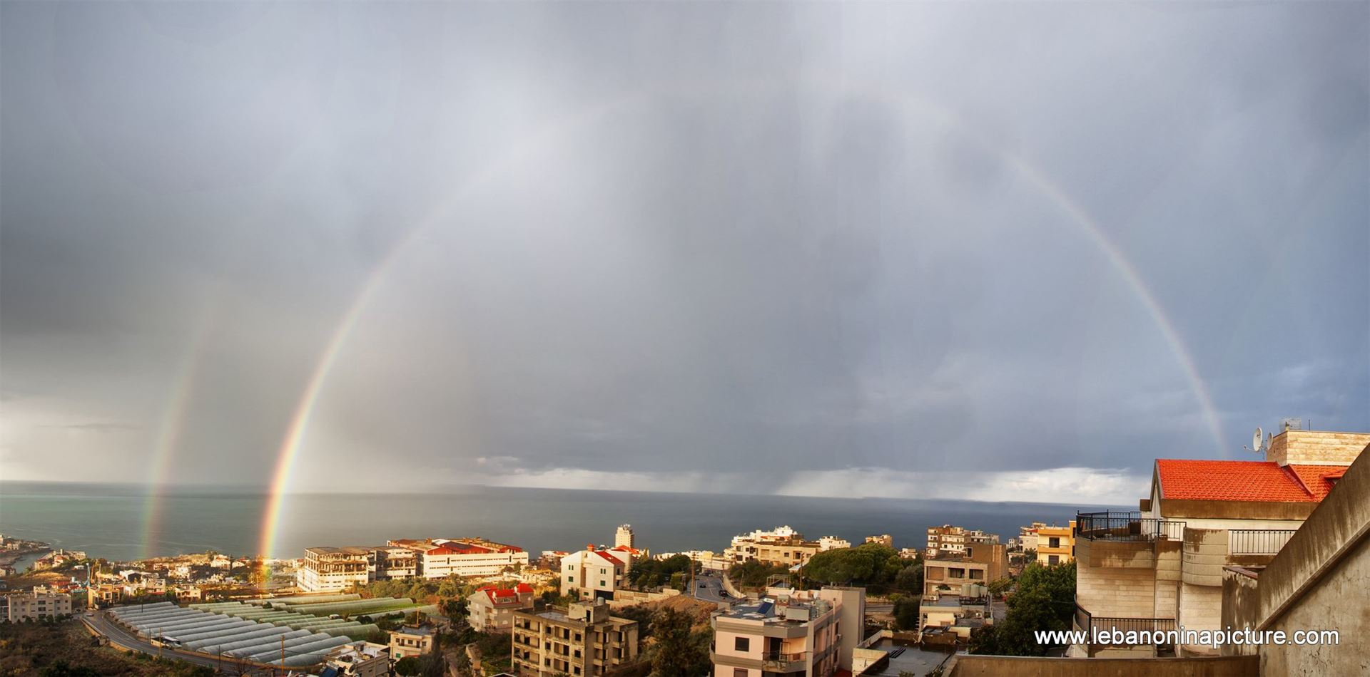My First Double Rainbow of 2017 (Safra, Lebanon)