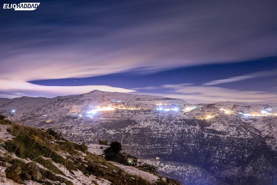 🇱🇧 MyLebanon 🇱🇧  tb  Lebanon  Night  Sky  Mountains  clouds  lights ...