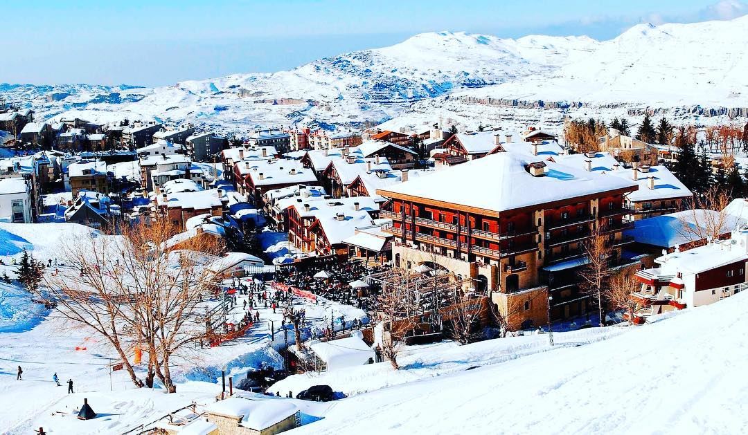  mzaar kfardebian  lebanon nature snow view heights mountains landscapes...