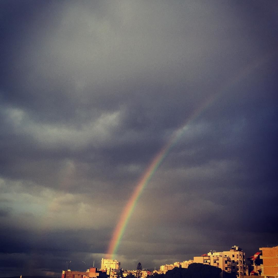  nature cloudy sky rainbow Beirut Lebanon...